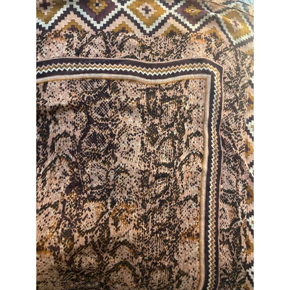 Brown/Tan Semi Sheer Rectangular Scarf Wrap